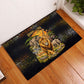 African Wildlife Heart Rubber Doormat Safari Sunset Lion Elephant Giraffe Tribal Pattern