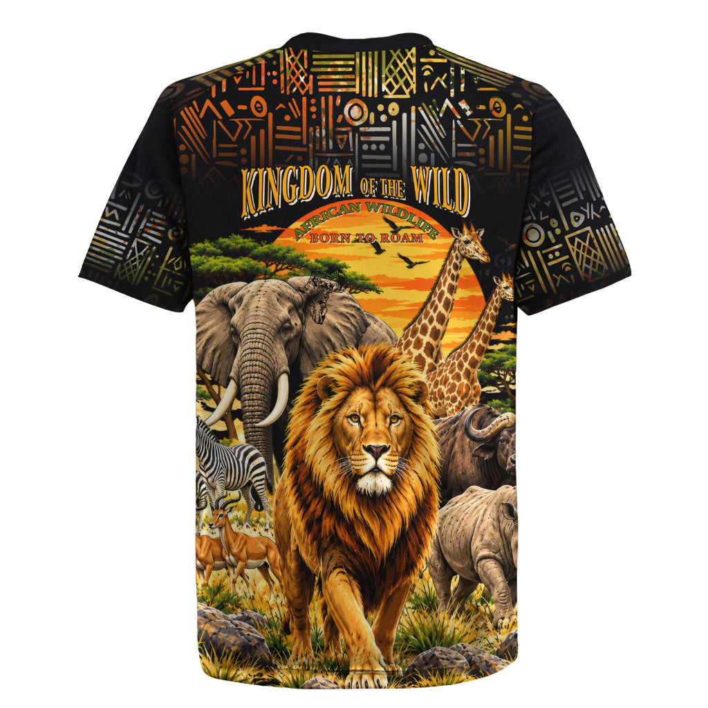 African Wildlife Heart Rugby Jersey Safari Sunset Lion Elephant Giraffe ...