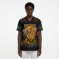 African Wildlife Heart Scrub Top Safari Sunset Lion Elephant Giraffe Tribal Pattern