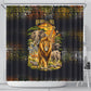 African Wildlife Heart Shower Curtain Safari Sunset Lion Elephant Giraffe Tribal Pattern