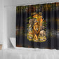 African Wildlife Heart Shower Curtain Safari Sunset Lion Elephant Giraffe Tribal Pattern