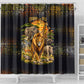 African Wildlife Heart Shower Curtain Safari Sunset Lion Elephant Giraffe Tribal Pattern