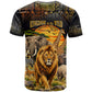 African Wildlife Heart T shirt Safari Sunset Lion Elephant Giraffe Tribal Pattern