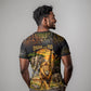 African Wildlife Heart T shirt Safari Sunset Lion Elephant Giraffe Tribal Pattern