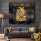 African Wildlife Heart Tapestry Safari Sunset Lion Elephant Giraffe Tribal Pattern