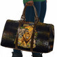 African Wildlife Heart Travel Bag Safari Sunset Lion Elephant Giraffe Tribal Pattern