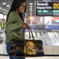 African Wildlife Heart Travel Bag Safari Sunset Lion Elephant Giraffe Tribal Pattern