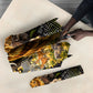 African Wildlife Heart Umbrella Safari Sunset Lion Elephant Giraffe Tribal Pattern