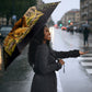 African Wildlife Heart Umbrella Safari Sunset Lion Elephant Giraffe Tribal Pattern
