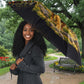 African Wildlife Heart Umbrella Safari Sunset Lion Elephant Giraffe Tribal Pattern