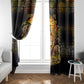 African Wildlife Heart Window Curtain Safari Sunset Lion Elephant Giraffe Tribal Pattern