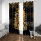 African Wildlife Heart Window Curtain Safari Sunset Lion Elephant Giraffe Tribal Pattern