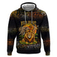 African Wildlife Heart Zip Hoodie Safari Sunset Lion Elephant Giraffe Tribal Pattern
