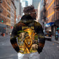 African Wildlife Heart Zip Hoodie Safari Sunset Lion Elephant Giraffe Tribal Pattern