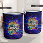 African Wildlife Born Wild Laundry Basket Colorful Graffiti Street Art - Tribal Safari Lion Elephant