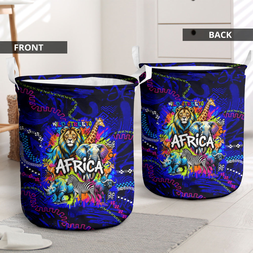 African Wildlife Born Wild Laundry Basket Colorful Graffiti Street Art ...