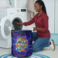 African Wildlife Born Wild Laundry Basket Colorful Graffiti Street Art - Tribal Safari Lion Elephant