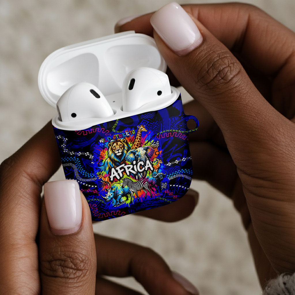 African Wildlife Born Wild AirPods Case Colorful Graffiti Street Art ...
