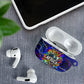 African Wildlife Born Wild AirPods Case Colorful Graffiti Street Art - Tribal Safari Lion Elephant