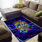 African Wildlife Born Wild Area Rug Colorful Graffiti Street Art - Tribal Safari Lion Elephant