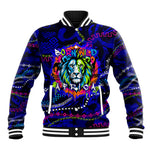 African Wildlife Born Wild Baseball Jacket Colorful Graffiti Street Art - Tribal Safari Lion Elephant