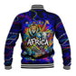 African Wildlife Born Wild Baseball Jacket Colorful Graffiti Street Art - Tribal Safari Lion Elephant