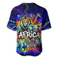 African Wildlife Born Wild Baseball Jersey Colorful Graffiti Street Art - Tribal Safari Lion Elephant