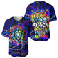 African Wildlife Born Wild Baseball Jersey Colorful Graffiti Street Art - Tribal Safari Lion Elephant