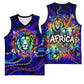 African Wildlife Born Wild Basketball Jersey Colorful Graffiti Street Art - Tribal Safari Lion Elephant