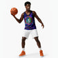 African Wildlife Born Wild Basketball Jersey Colorful Graffiti Street Art - Tribal Safari Lion Elephant