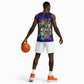 African Wildlife Born Wild Basketball Jersey Colorful Graffiti Street Art - Tribal Safari Lion Elephant