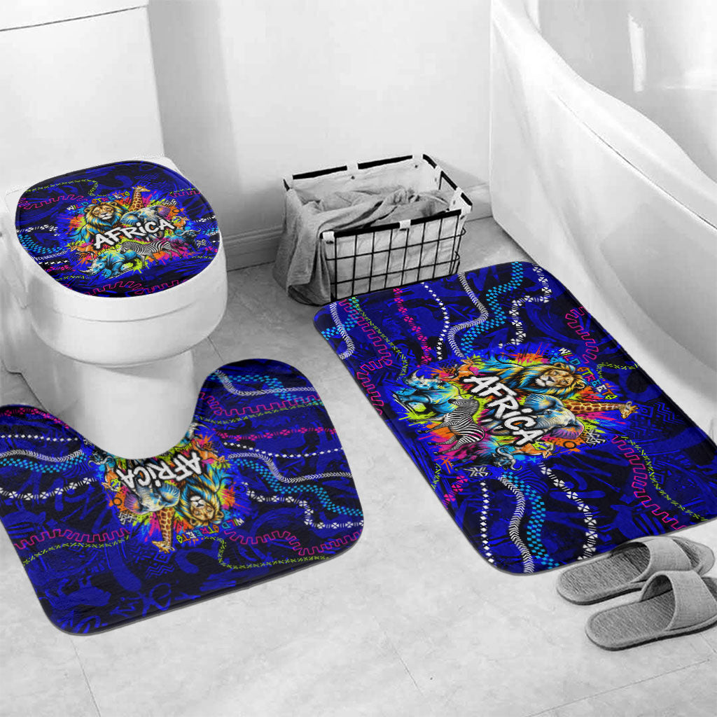 African Wildlife Born Wild Bathroom Set Colorful Graffiti Street Art ...