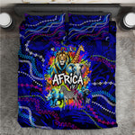 African Wildlife Born Wild Bedding Set Colorful Graffiti Street Art - Tribal Safari Lion Elephant