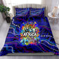 African Wildlife Born Wild Bedding Set Colorful Graffiti Street Art - Tribal Safari Lion Elephant