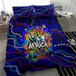 African Wildlife Born Wild Bedding Set Colorful Graffiti Street Art - Tribal Safari Lion Elephant