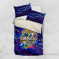 African Wildlife Born Wild Bedding Set Colorful Graffiti Street Art - Tribal Safari Lion Elephant