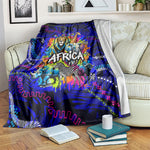 African Wildlife Born Wild Blanket Colorful Graffiti Street Art - Tribal Safari Lion Elephant