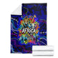African Wildlife Born Wild Blanket Colorful Graffiti Street Art - Tribal Safari Lion Elephant