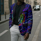 African Wildlife Born Wild Blazer Colorful Graffiti Street Art - Tribal Safari Lion Elephant