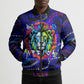 African Wildlife Born Wild Bomber Puffer Jacket Colorful Graffiti Street Art - Tribal Safari Lion Elephant