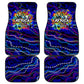 African Wildlife Born Wild Car Mats Colorful Graffiti Street Art - Tribal Safari Lion Elephant
