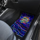 African Wildlife Born Wild Car Mats Colorful Graffiti Street Art - Tribal Safari Lion Elephant