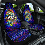African Wildlife Born Wild Car Seat Cover Colorful Graffiti Street Art - Tribal Safari Lion Elephant