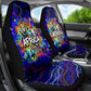 African Wildlife Born Wild Car Seat Cover Colorful Graffiti Street Art - Tribal Safari Lion Elephant