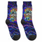 African Wildlife Born Wild Crew Socks Colorful Graffiti Street Art - Tribal Safari Lion Elephant