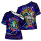 African Wildlife Born Wild Cross Shoulder Shirt Colorful Graffiti Street Art - Tribal Safari Lion Elephant