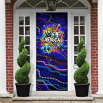 African Wildlife Born Wild Door Cover Colorful Graffiti Street Art - Tribal Safari Lion Elephant