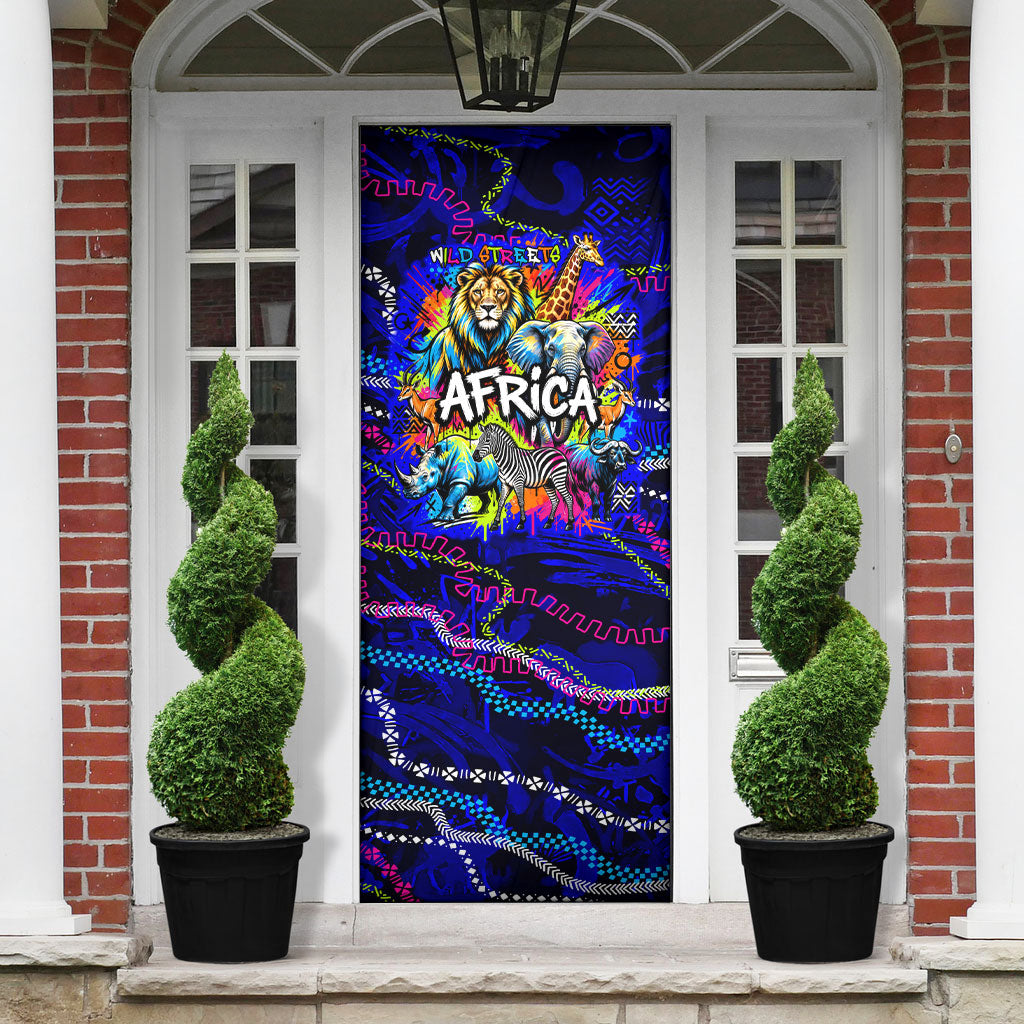 African Wildlife Born Wild Door Cover Colorful Graffiti Street Art ...