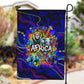 African Wildlife Born Wild Garden Flag Colorful Graffiti Street Art - Tribal Safari Lion Elephant