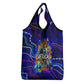 African Wildlife Born Wild Grocery Bag Colorful Graffiti Street Art - Tribal Safari Lion Elephant